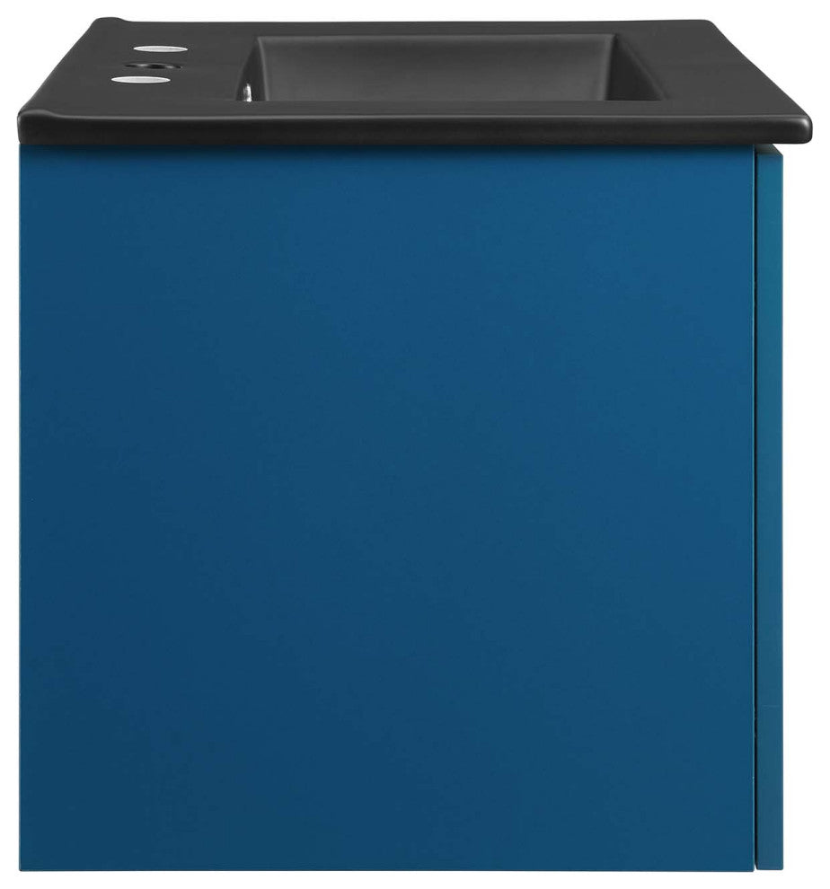 Maybelle 24" Wall-Mount Bathroom Vanity Navy Black -5370