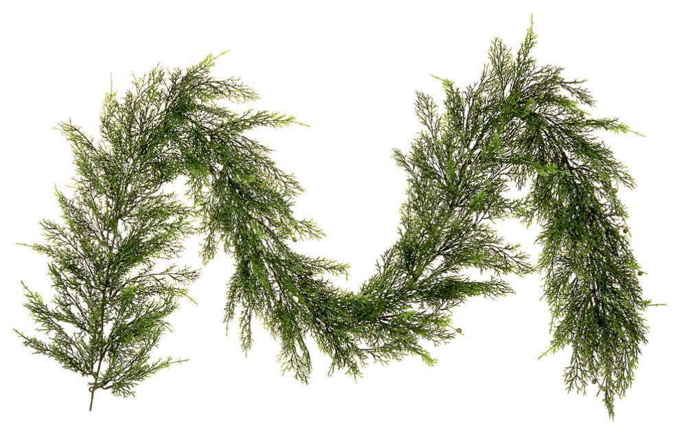 Garland segments arranged to show product length on white background (full view).