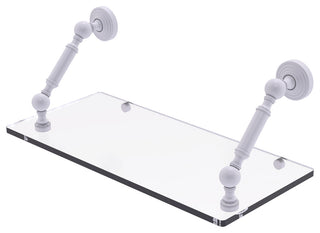 Waverly Place 18" Floating Glass Shelf, Matte White
