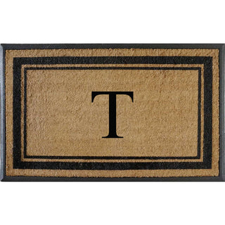 A1HC Markham Border Flocked Extra Large Monogrammed Doormat, 30"X48", T