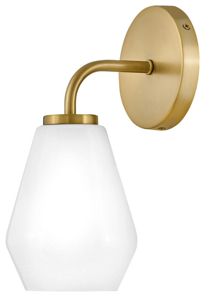 Lark Gio 11.25" Single Bath Vanity Light, Lacquered Brass