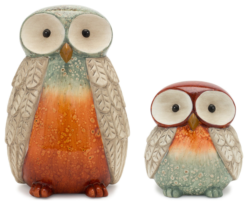 Terracotta Owl, 2-Piece Set