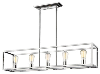 Golden Lighting 2072-LP Wesson 5 Light 41"W Linear Chandelier - Black