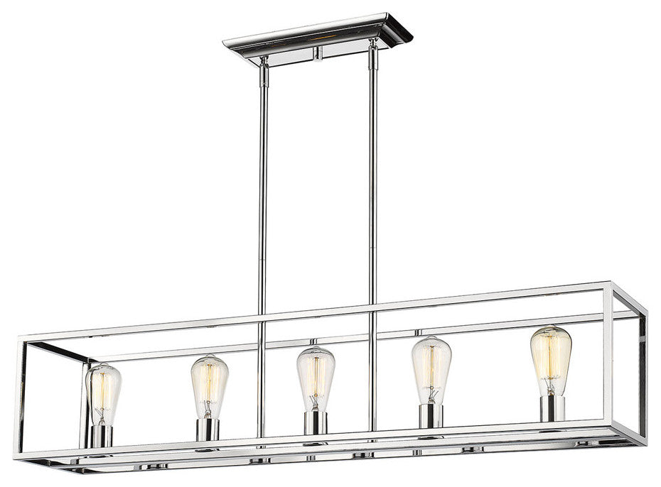 Golden Lighting 2072-LP Wesson 5 Light 41"W Linear Chandelier - Black