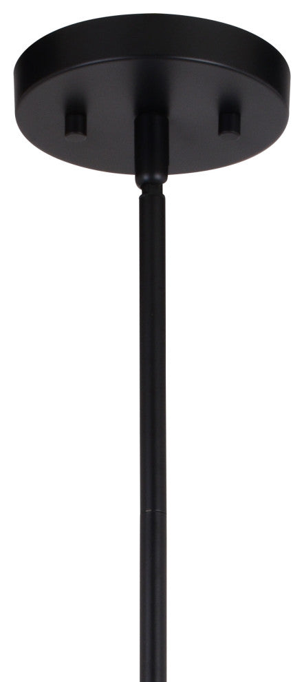 Beloit Farmhouse Pendant Ceiling Light Clear Glass, Matte Black, 12"wx17"hx12"d