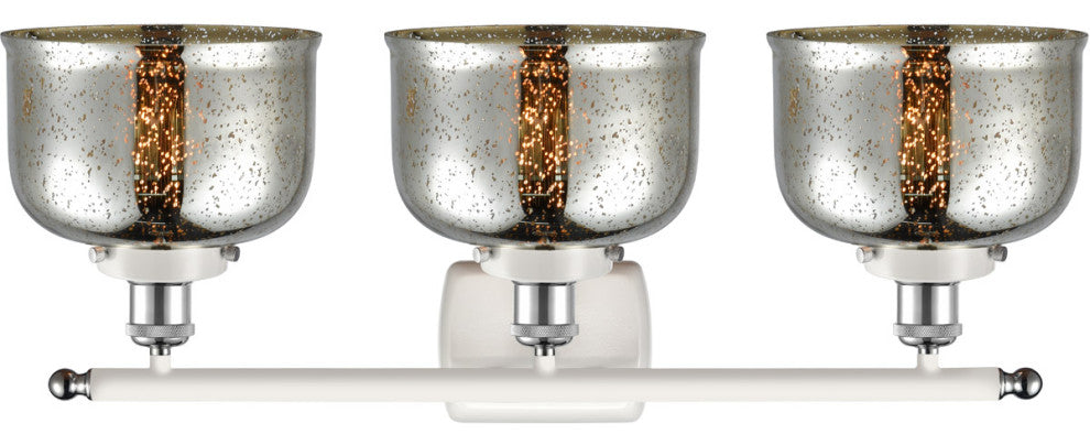 Innovations 916-3W-WPC-G78 3-Light Bath Vanity Light, White, Polished Chrome