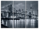 "Panorama New York City at Night" Canvas Print, 3 Panels, 36"x28"