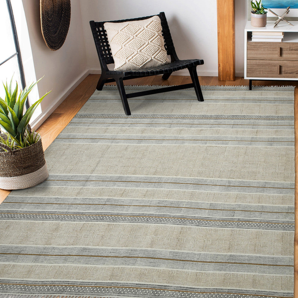 DUNE Briel Area Rug, Brown, 5' x 7'6", Geometric