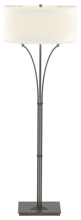 Contemporary Formae Floor Lamp, Dark Smoke, Flax Shade