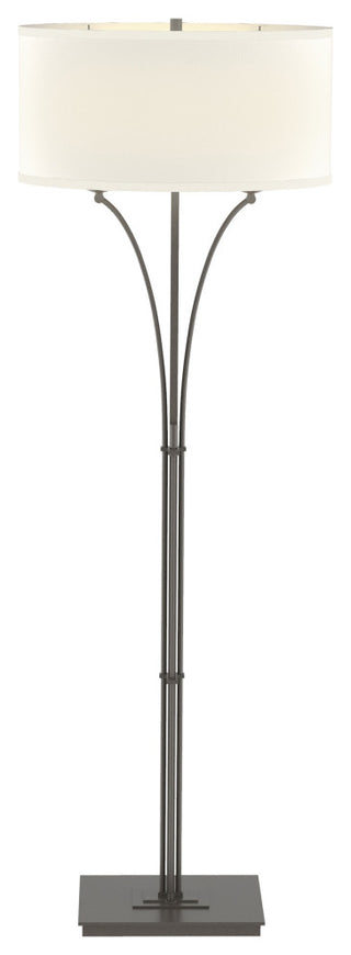 Contemporary Formae Floor Lamp, Dark Smoke, Flax Shade