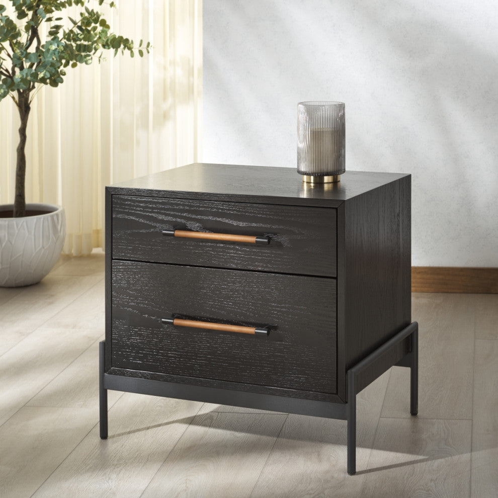 Safavieh Couture Chandri Nightstand, Black/Brown