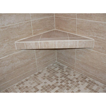 Goof Proof Ready to Tile Shower Corner Seat Shelf Foot Rest Bathroom Bench