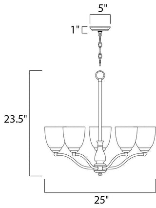 Maxim 10065 Stefan 25"W 5 Light Chandelier - Satin Nickel