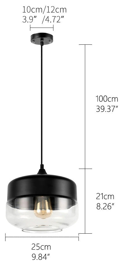 MIRODEMIÂ® Roquebrune-Cap-Martin Loft Chandelier for Kitchen, Black & Clear Ca