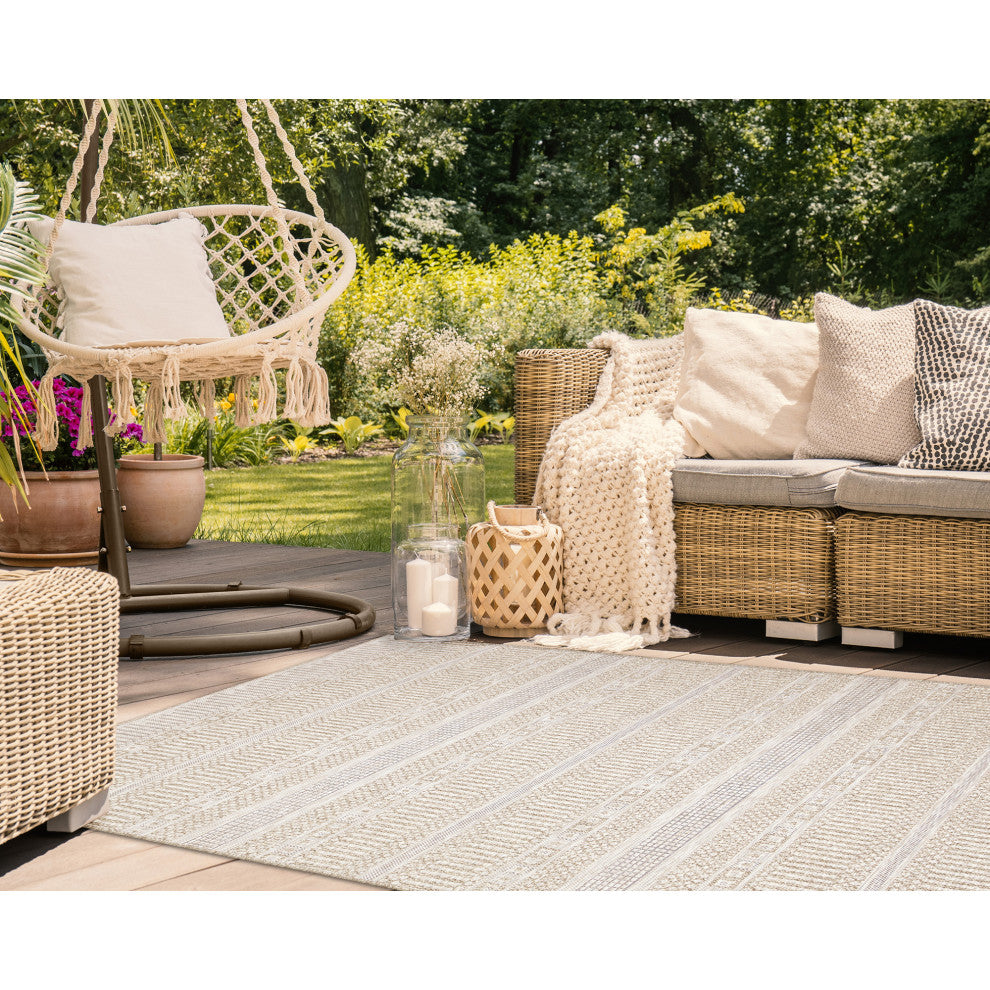 Orly Stripe Indoor/Outdoor Rug Natural 3'3"x4'11"