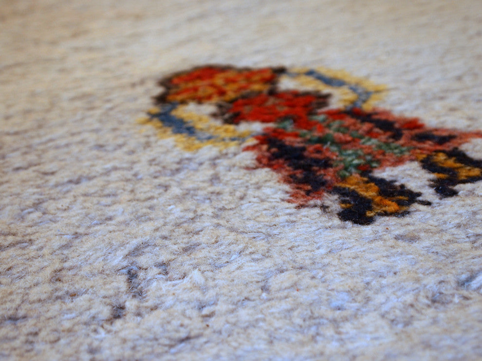 Handmade vintage Persian Gabbeh rug 4.6' x 7' ( 140cm x 215cm ) 1960