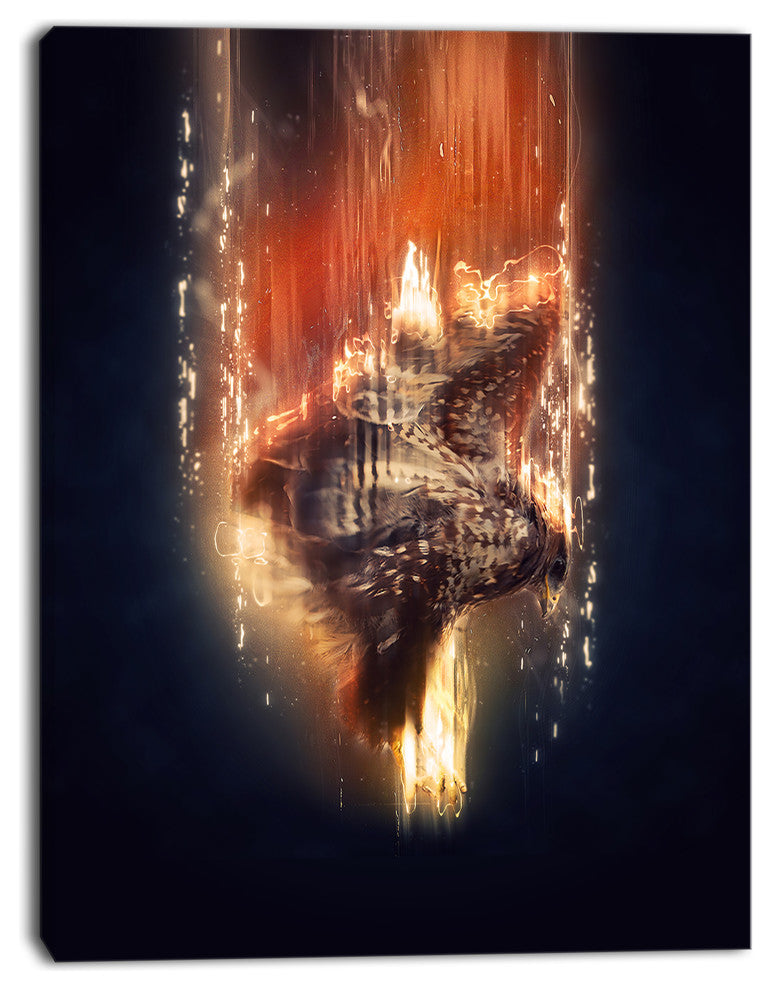 Large Falcon in Flight, Animal Canvas Wall Art, 28"x60"