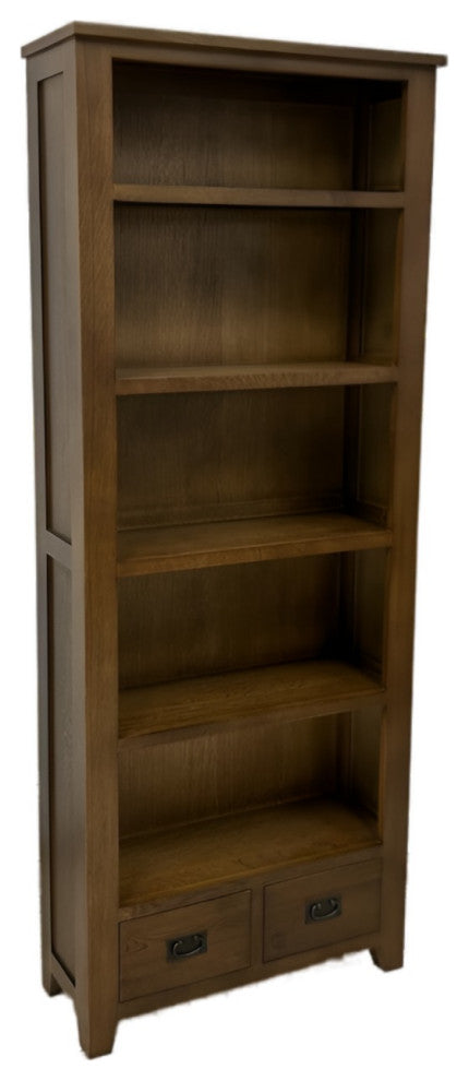 Mission Quarter Sawn Oak Open Shelf Bookcase - Walnut
