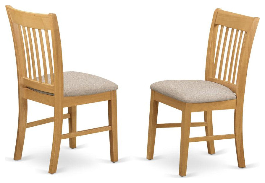 Nofk7-Oak-C 7-Piece Dinette Set Kitchen Dinette Table And 6 Kitchen Chairs