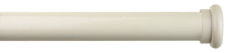 1" Button Adjustable Curtain Rod, 28"-48", French White