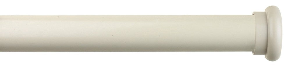 1" Button Adjustable Curtain Rod, 28"-48", French White