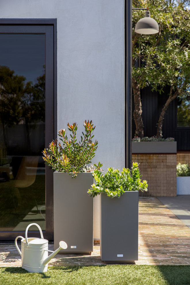 Veradek Block Series Pedestal Planter, Grey, Tall