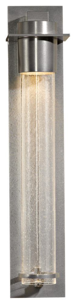 Airis Sconce, Sterling Finish, Seeded Clear Glass