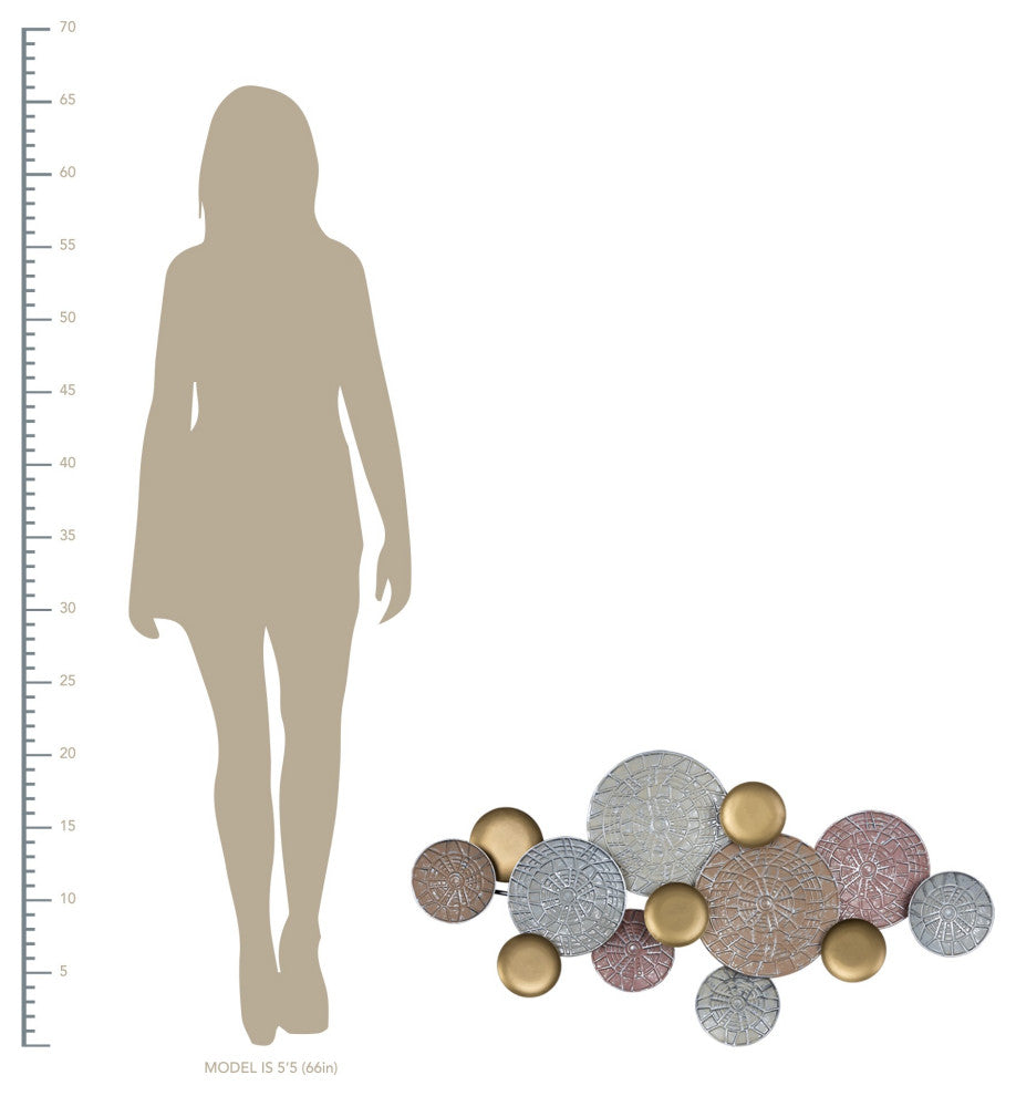 Pink and Gold Metal Plate Wall D"cor