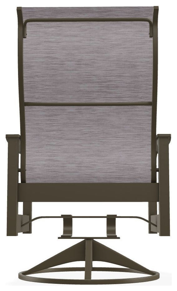 Leeward Sling Outdoor Swivel Rocker, Fossil/Beachwood