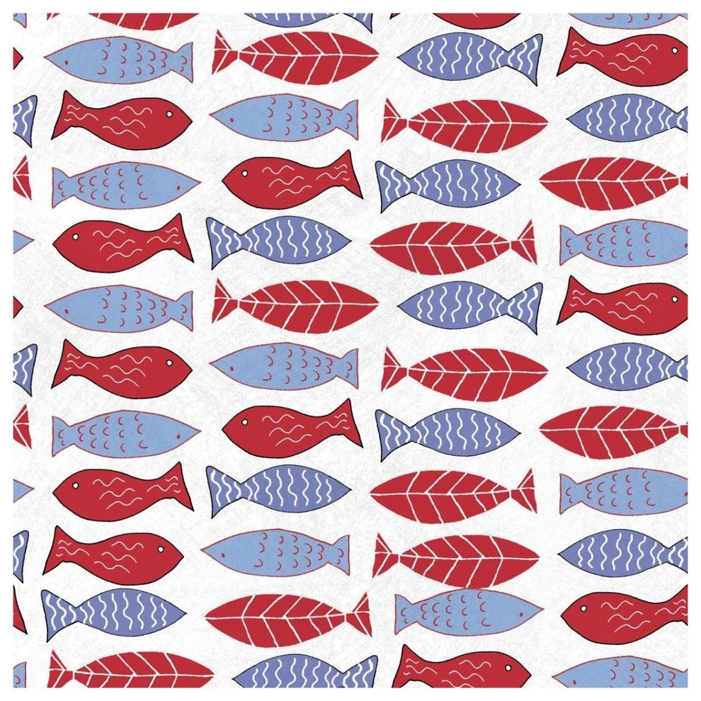 "Coastal Birds Pattern I" Digital Paper Print by Farida Zaman, 38"x38"