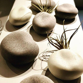 Elegant Ceramic Sculpture Wall Vases River Rock, Ivory, 3-Piece Set