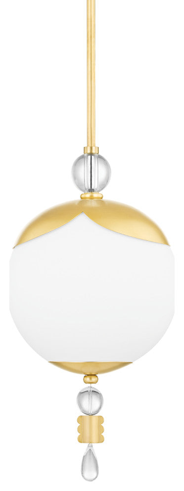 Perla 1-Light Small Pendant Aged Brass