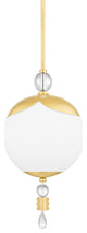 Perla 1-Light Small Pendant Aged Brass