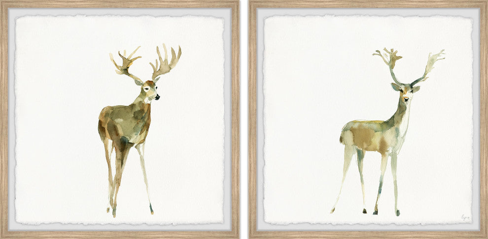 Little Deer Diptych, 2-Piece Set, 24x24 Panels