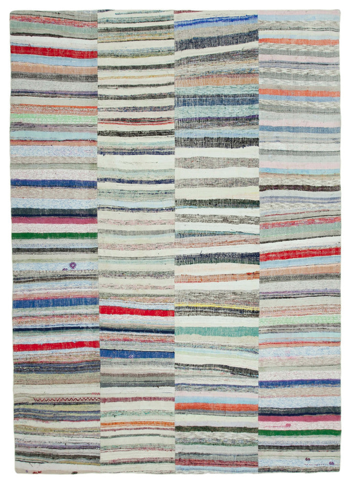 Rug N Carpet - Handmade Anatolian 8' 9'' x 12' 6'' Rustic Patchwork Kilim Rug
