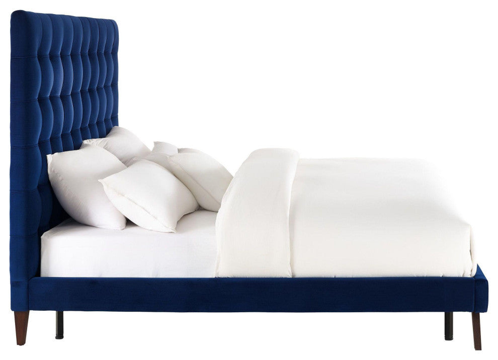 Eden Navy Velvet Bed, King