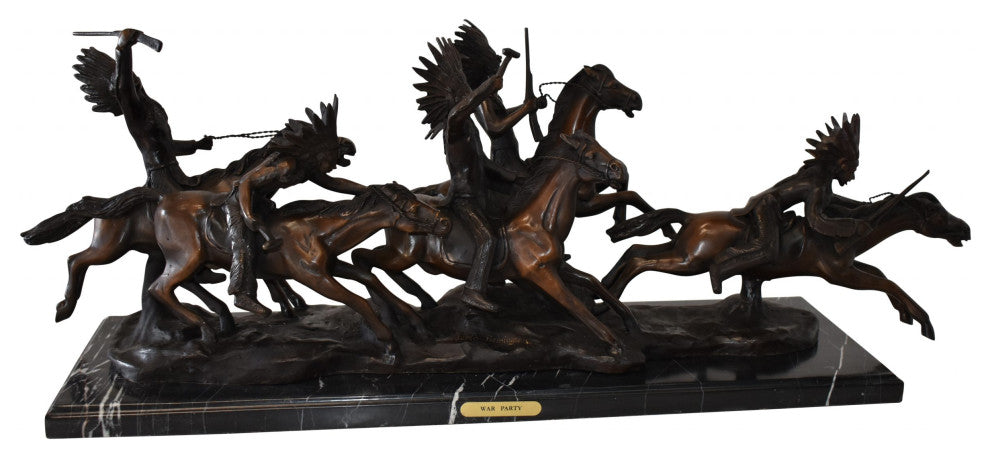 War Party Bronze Statue Replica of Carl Cauba Size: 41" x 12" x 13"H