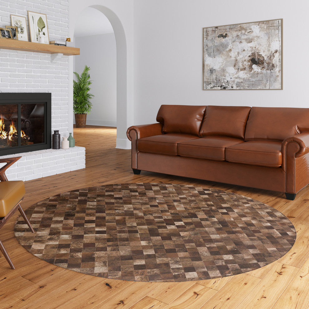Indoor/Outdoor Stetson SS2 Bison Machine Washable 10' x 10' Round Rug