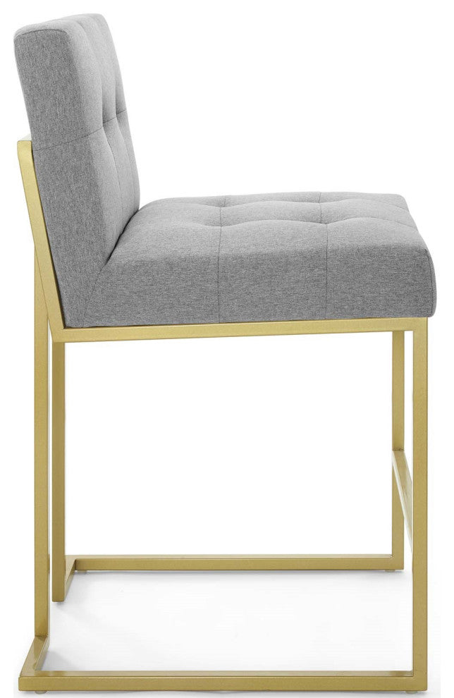 Grey Fabric Counter Stool, Heidi Giselle Gold Counter Stool, Luxe Glam Stool
