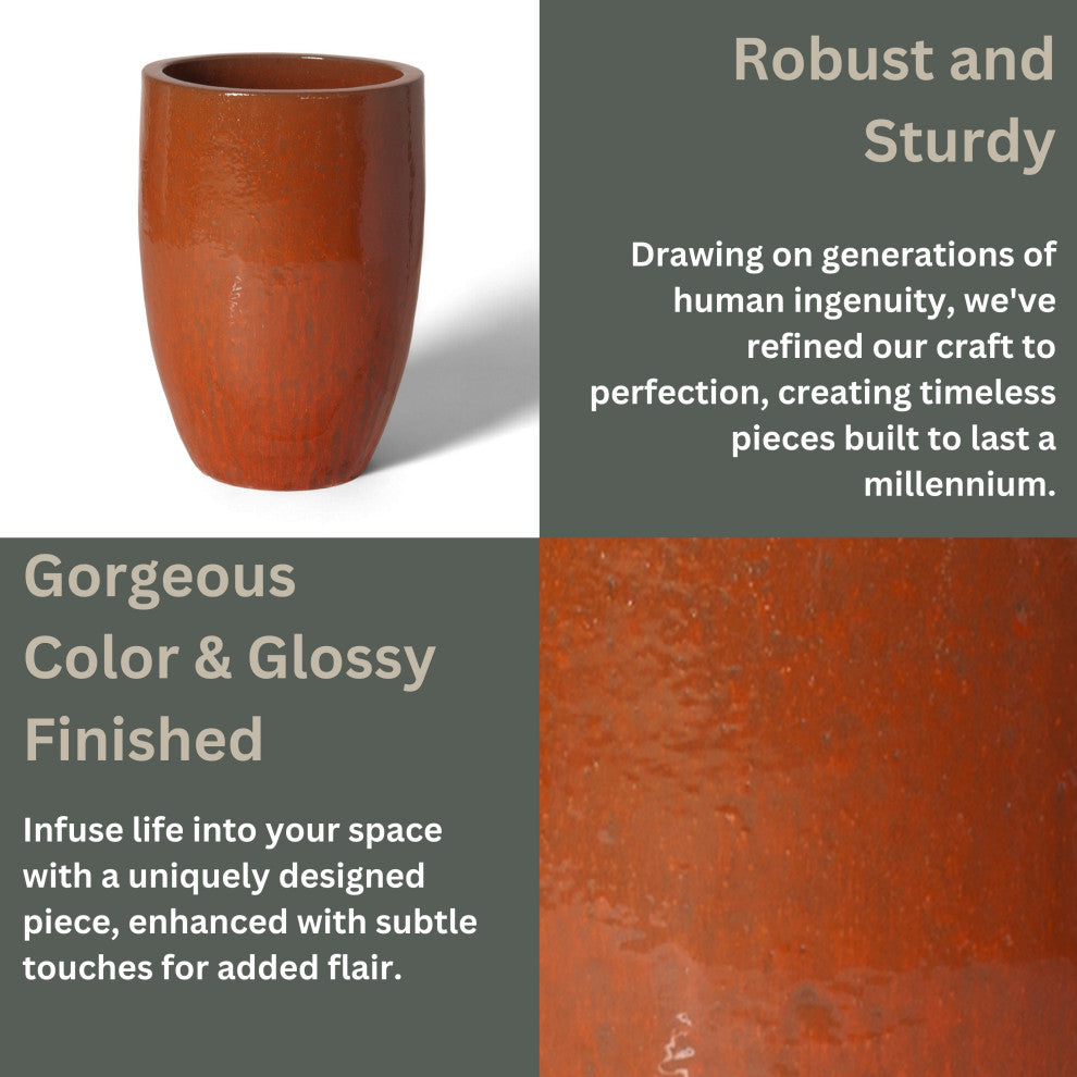 Tall Planter, Paprika 18X26"H
