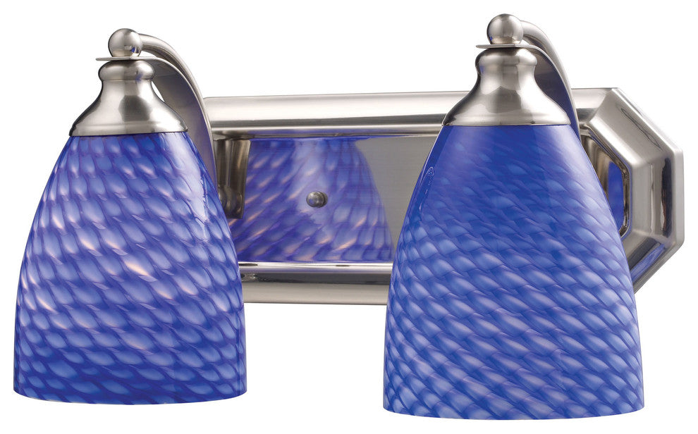 Elk Lighting  5702NS  Two Light Vanity Lamp  Mix and Match Vanity  Satin Nickel