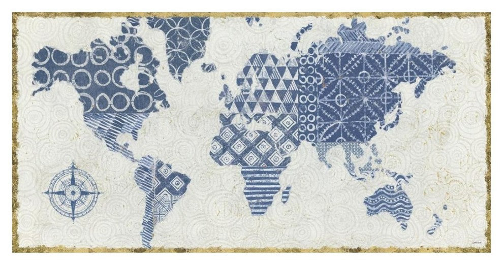 "Indigo Gild Map Maki" Digital Paper Print by Kathrine Lovell, 26"x14"