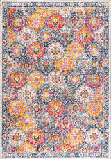 Modern Persian Boho Vintage Trellis Multi 4 ft. x 6 ft. Area Rug