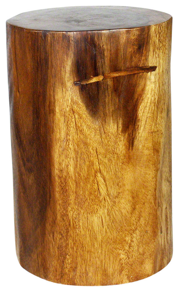 Haussmann Wood Stump Stool or Stand 11-14 in DIA x 18 in H Walnut Oil