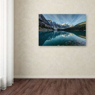 Pierre Leclerc 'Moraine Lake Reflection' Canvas Art, 32x22