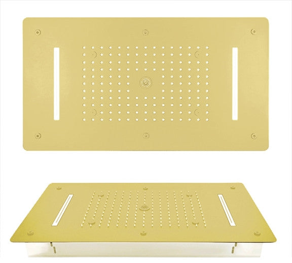 Led Mist Rainfall Shower System, Jetted Body, Brushed Gold