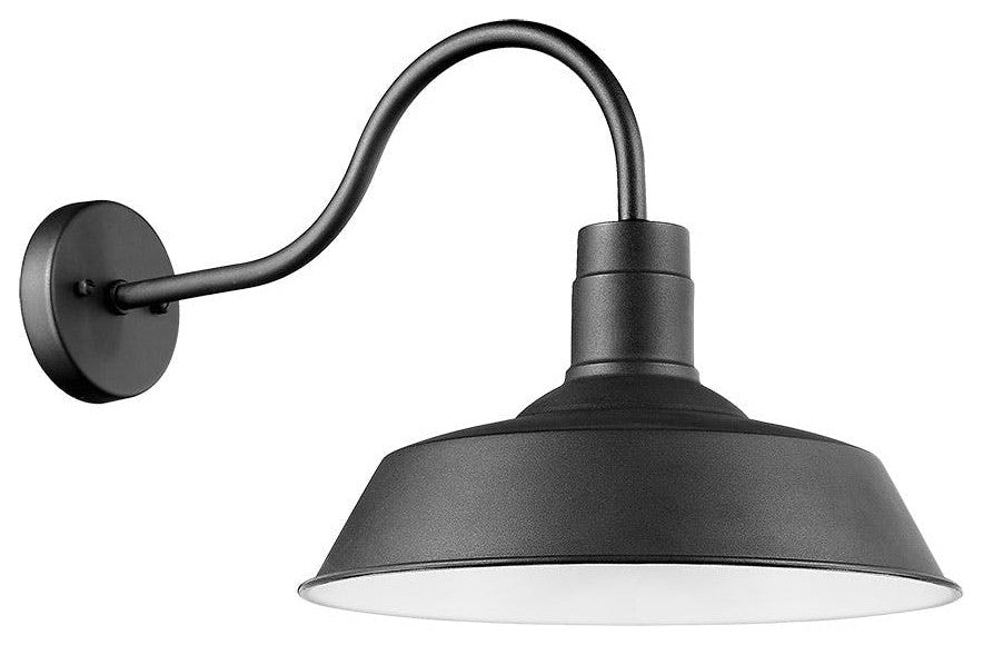 1 Light Aluminum Barn Wall Light in Black