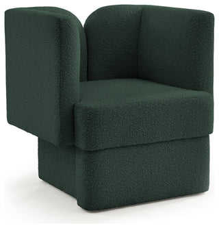 Marcel Boucle Fabric Upholstered Chair, Green