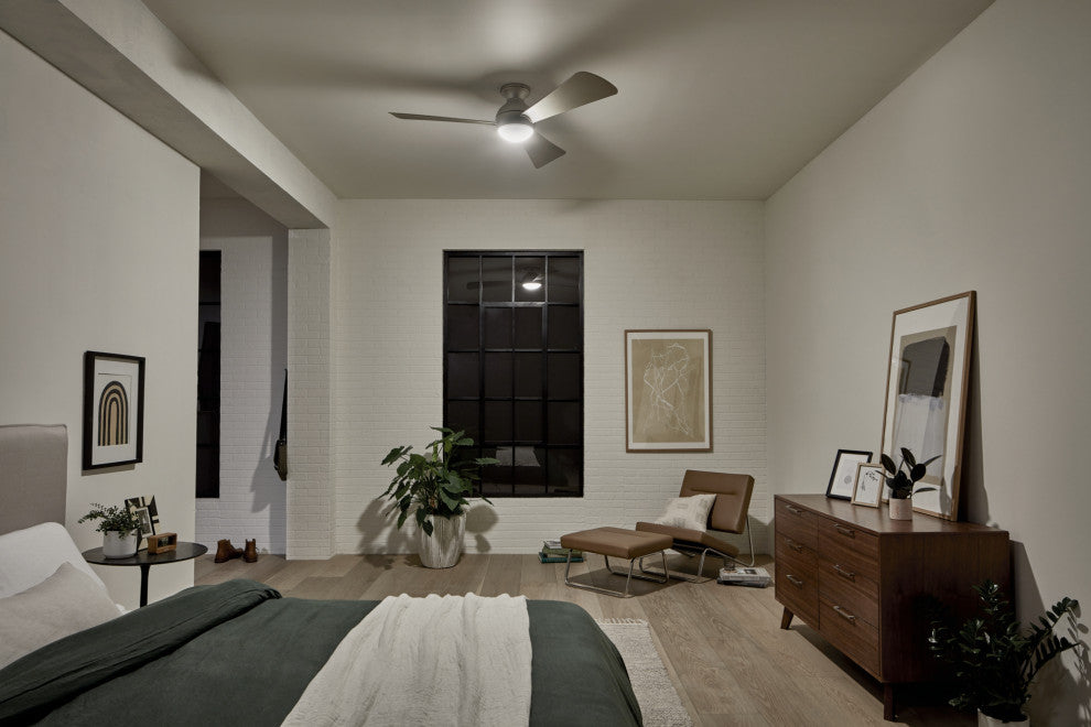 54" Sola Fan LED, Brushed Nickel/Silver Blade
