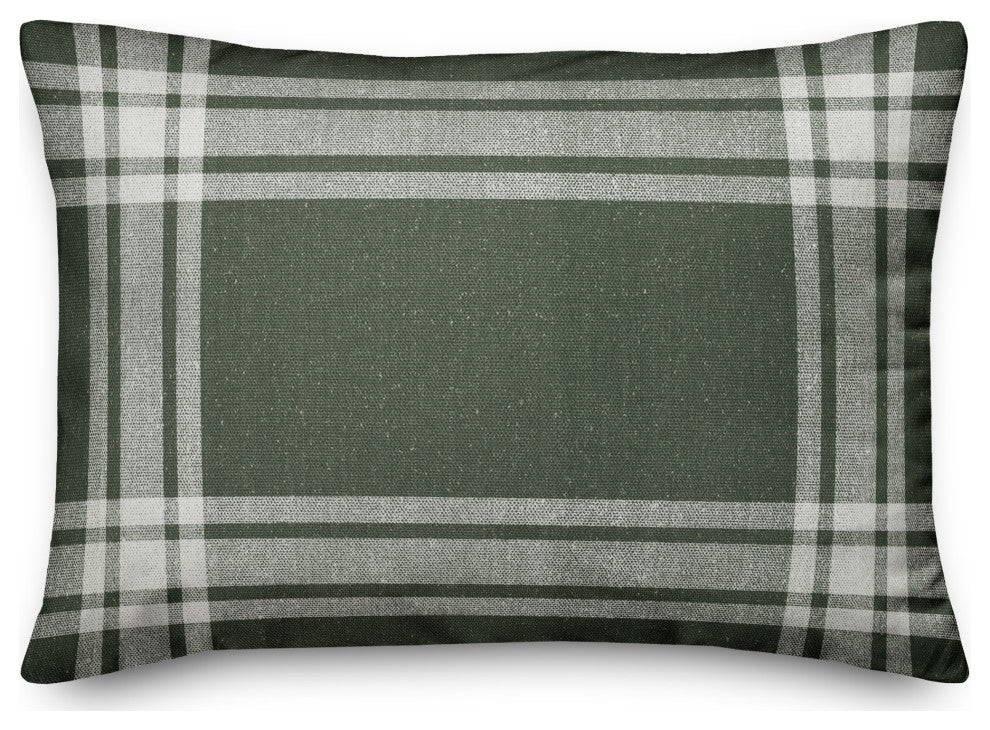 Hunter Green Plaid 14x20 Spun Poly Pillow
